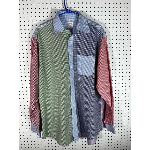 Brooks Brothers button down multi colored shirt size L - Picture 1 of 5